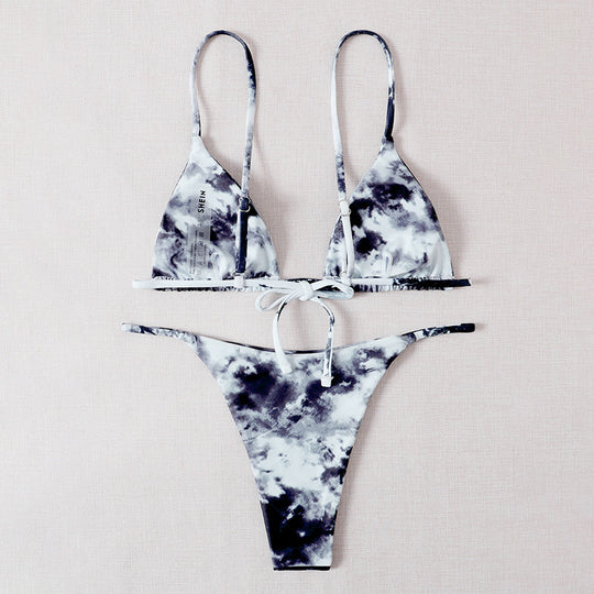 Damen Triangel-Bikini mit verstellbaren Trägern und Raffungen R&B