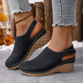 Damen Wedge-Clogs mit perforiertem Design und elastischem Einsatz R&B