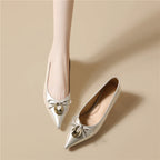 Damen elegante spitze Ballerinas mit Zierschnalle R&B
