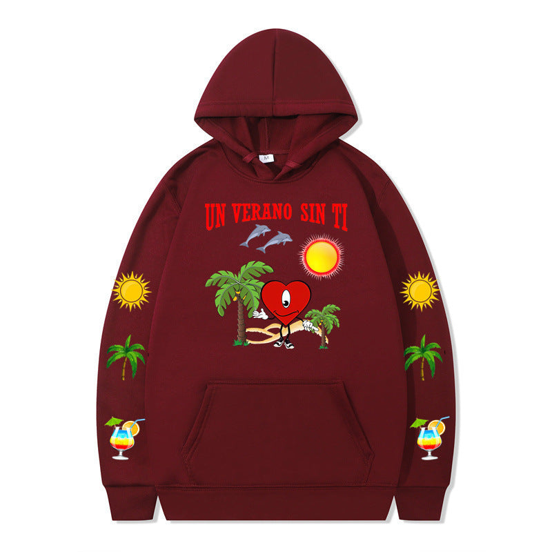 Damen Kapuzenpullover mit lebhaftem Sommermotiv und bequemer Passform R&B