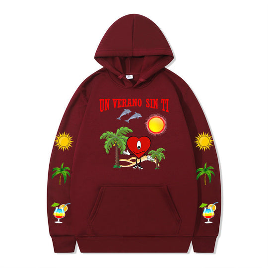 Damen Kapuzenpullover mit lebhaftem Sommermotiv und bequemer Passform R&B