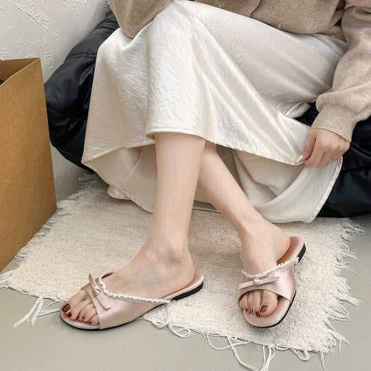 Damen elegante Sandalen mit zarter Schleifenverzierung R&B