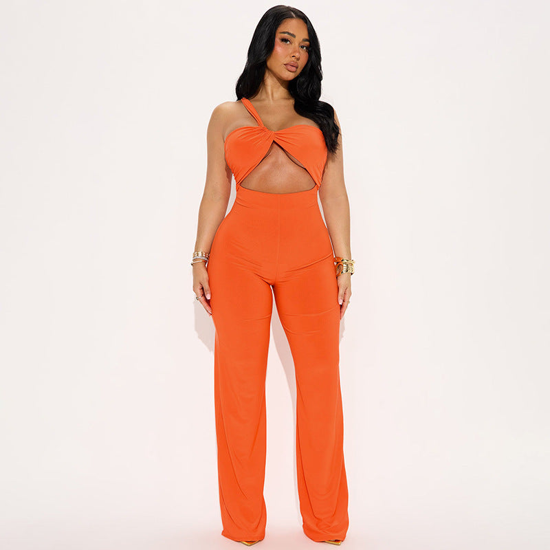 Damen eleganter Jumpsuit mit raffiniertem Twist-Design R&B