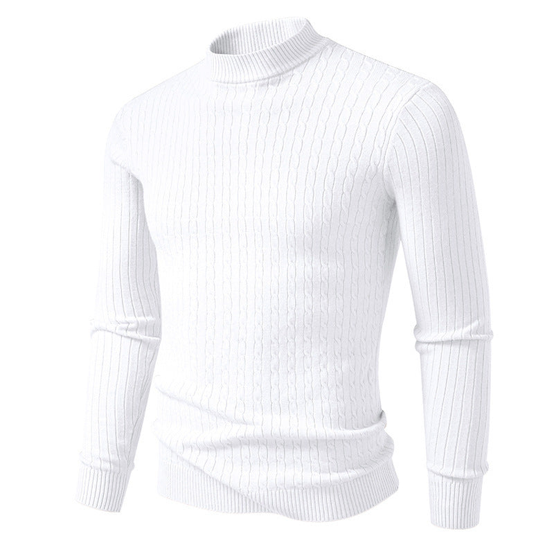 Herren modischer Rollkragenpullover mit strukturierter Oberfläche R&B