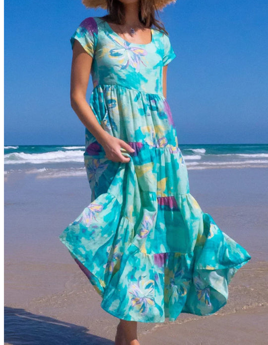 Damen maxikleid mit traumhaften Blumendruck R&B