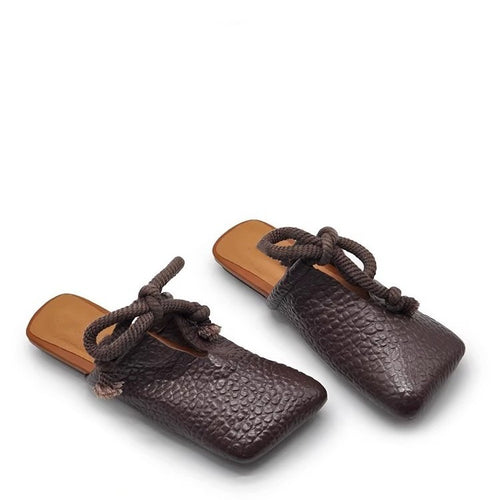 Damen modische Mules mit dekorativem Schnürdesign R&B
