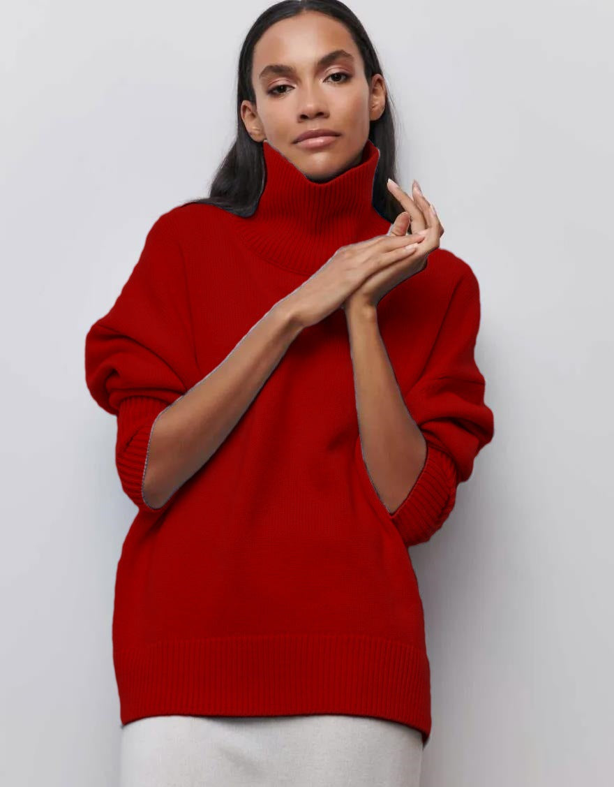 Damen Oversized Rollkragenpullover aus weichem Strick R&B