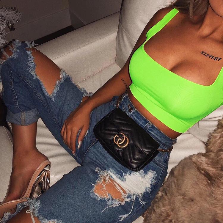Damen Crop Top mit anschmiegsamem Schnitt R&B