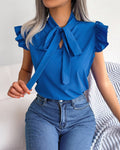Damen Bluse mit Rüschendetails und schickem Schleifenelement R&B