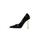 Damen elegante spitze Stiletto-Pumps mit glänzender Oberfläche und hohem Absatz R&B