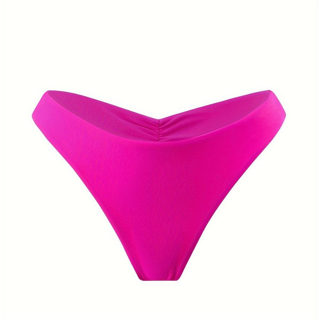 Damen Bikini-Höschen mit seitlichen Rüschendetails und hohem Schnitt R&B