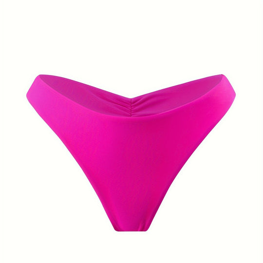 Damen Bikini-Höschen mit seitlichen Rüschendetails und hohem Schnitt R&B