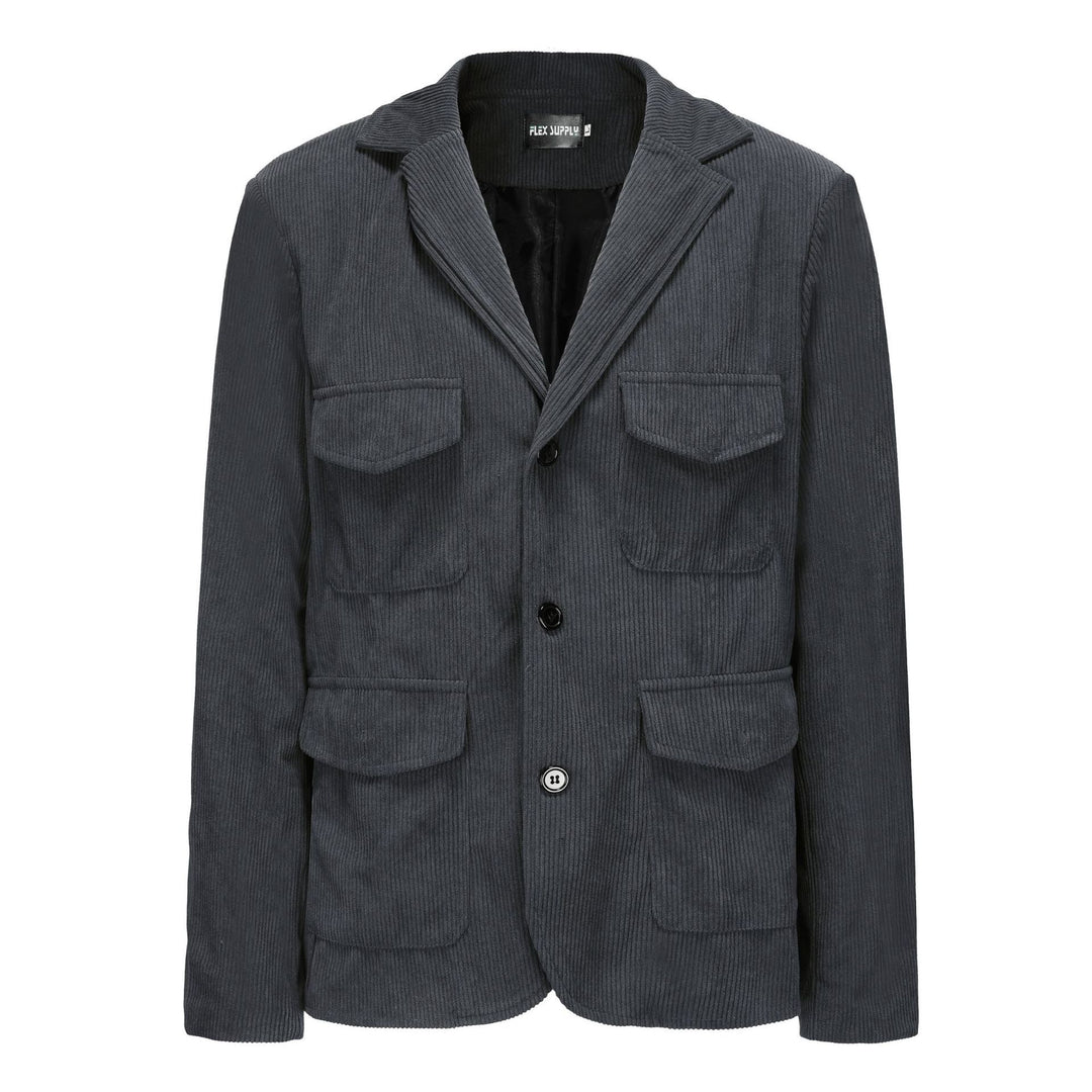 Herren modischer Cordblazer mit aufgesetzten Taschen R&B