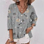 Damen Bluse mit floralem Druck und lässigem Schnitt R&B