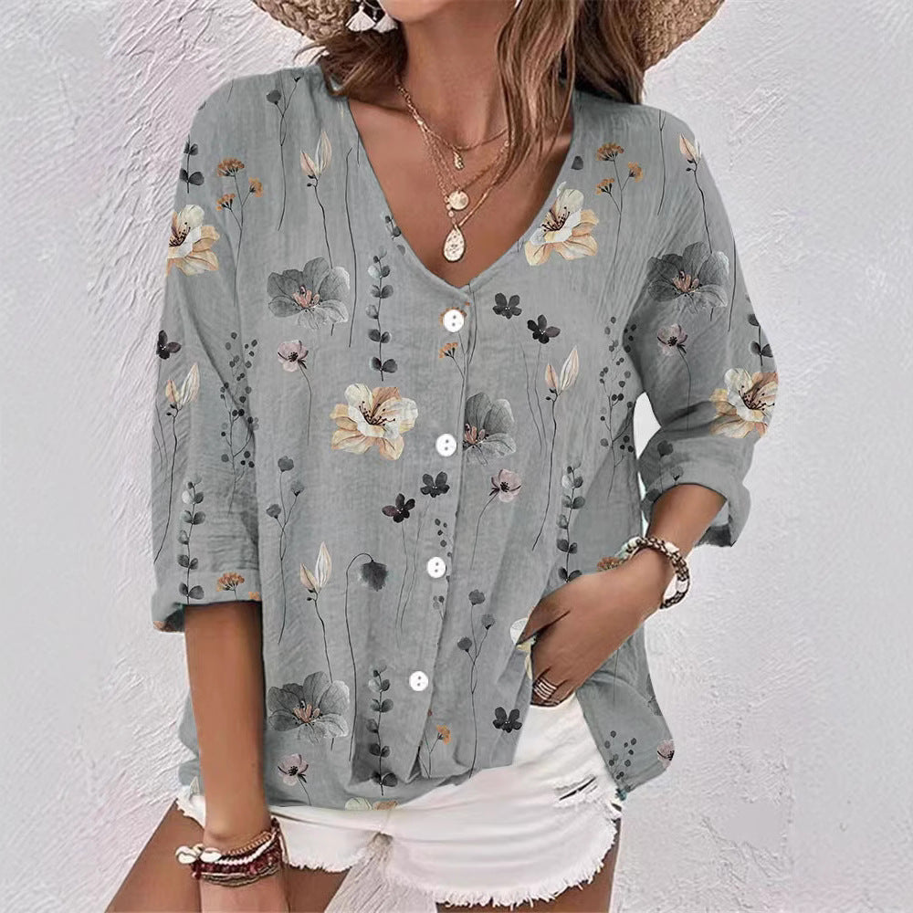Damen Bluse mit floralem Druck und lässigem Schnitt R&B