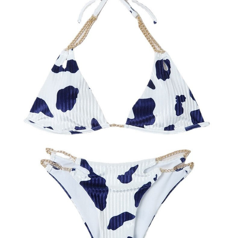 Damen Triangel-Bikini mit geschwungenen Akzenten und funkelnden Details R&B