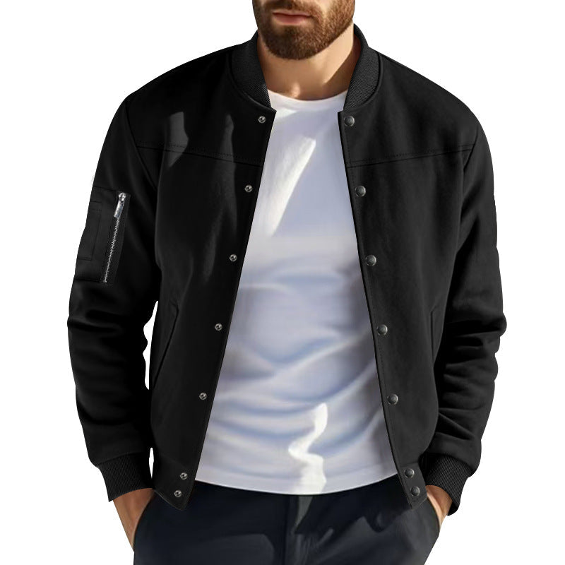 Herren modische Collegejacke mit praktischen Reißverschlusstaschen und elastischen Bündchen R&B