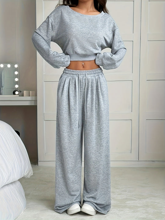Damen Komfortables Lounge-Set mit weitem Schnitt und elastischem Bund R&B