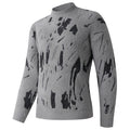 Damen modischer Stehkragenpullover mit einzigartigem Strukturdesign und grafischen Akzenten