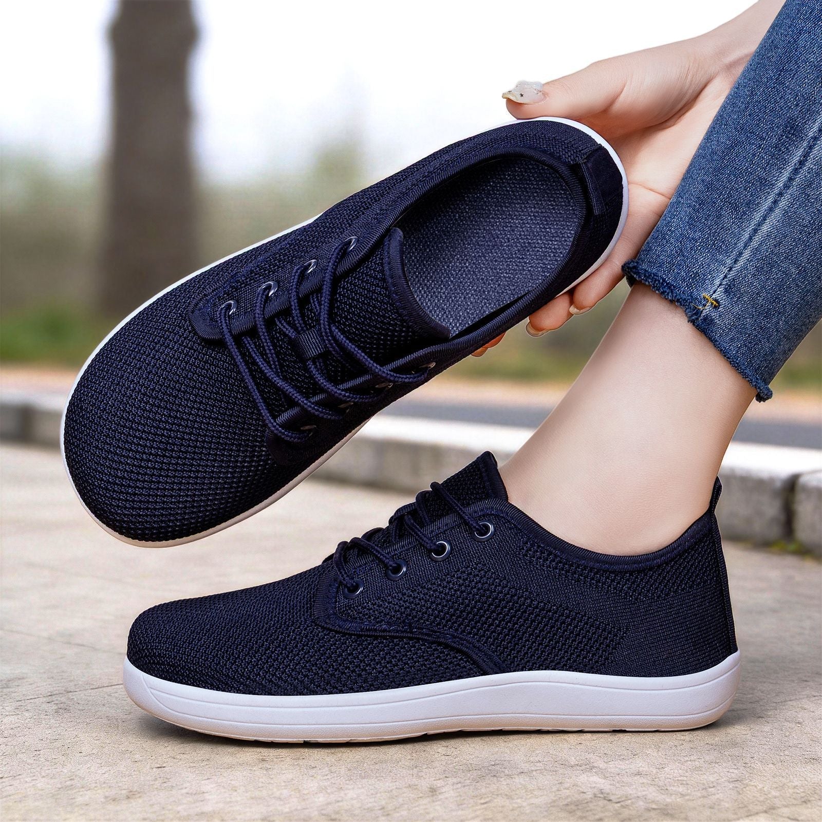 Damen Leichte und atmungsaktive Schnürschuhe mit flexiblem Obermaterial R&B