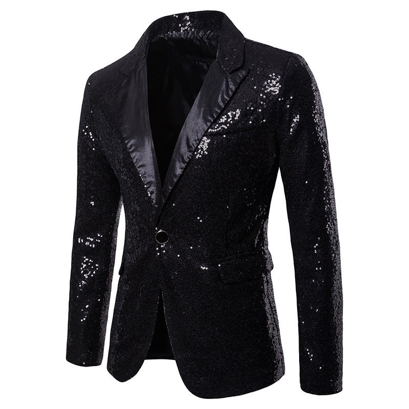 Herren Pailletten-Blazer mit Modernem Schnitt und Luxuriösem Glanz