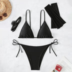 Damen Sexy Triangel-Bikini mit transparenten Ärmeln