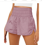 Damen Sportliche Laufshorts mit hohem Taillenbund und elastischem Bündchen R&B