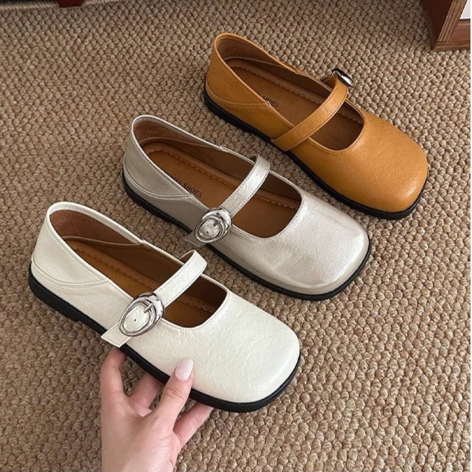 Damen Ballerinas mit modischer Schnallen-Applikation und bequemem Fußbett R&B