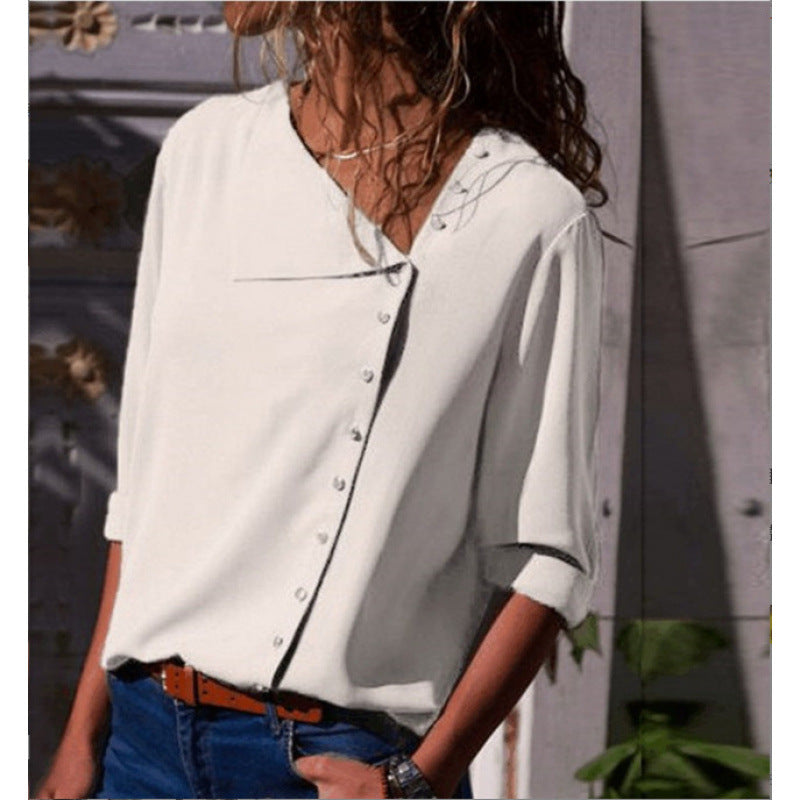 Damen Button-Up Relaxed Fit Bluse R&B