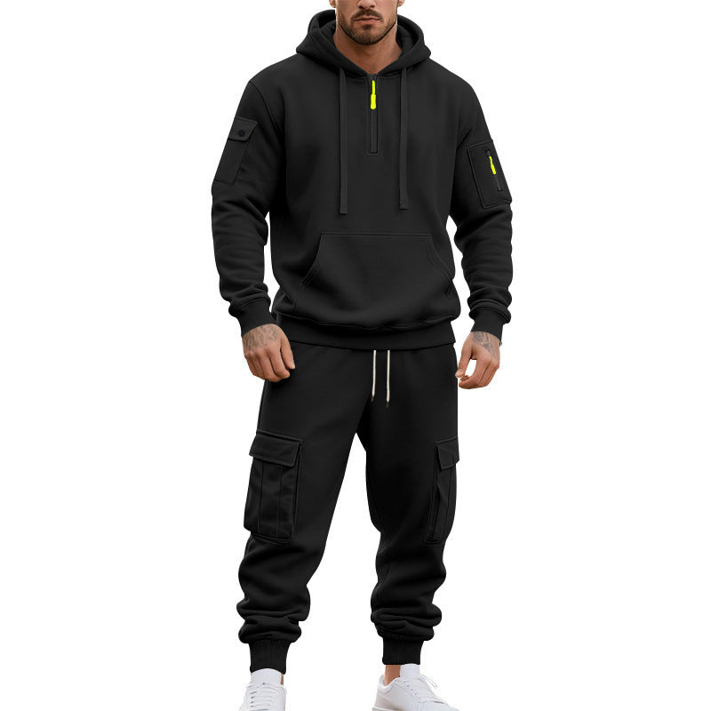 Herren lässiges Freizeitset mit praktischen Taschen und Reißverschluss R&B