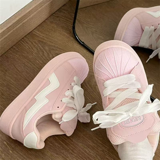 Damen Sportliche Sneaker mit dekorativen Rüschen und farbenfrohem Design R&B