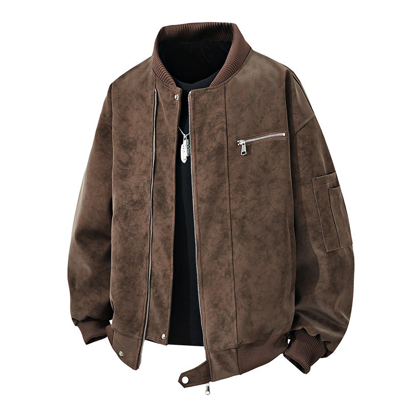 Herren Trendige Bomberjacke im Vintage-Look mit praktischem Reißverschluss und stylischen Details R&B