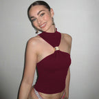 Damen modernes High-Neck Top R&B