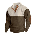 Sweatshirt Herren sportlich mit Stehkragen und Knopfdetails
