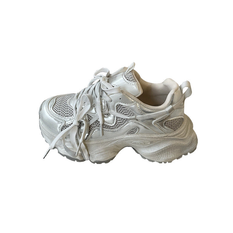 Damen Sportliche Chunky Sneakers mit atmungsaktivem Mesh und reflektierenden Akzenten R&B