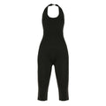 Damen körperbetonter Jumpsuit mit tiefem Rückenausschnitt und reinem Design R&B