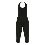 Damen körperbetonter Jumpsuit mit tiefem Rückenausschnitt und reinem Design R&B