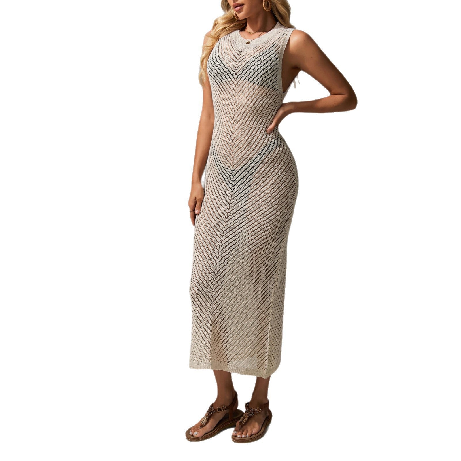 Damen Maxi-Häklekleid R&B