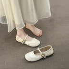 Damen elegante Ballerinas mit modischer Schnallenverzierung R&B