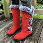 Damen Winterstiefel mit kuscheligem Kunstfellkragen und rutschfester Sohle R&B