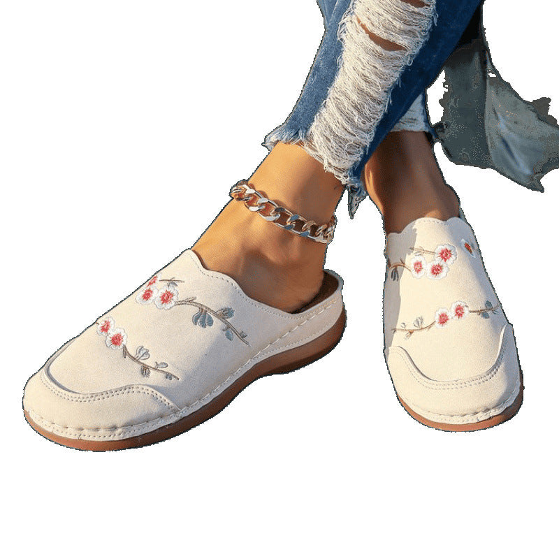 Damen geschlossene Clogs mit floralem Design und komfortablem Fußbett R&B