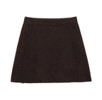 Damen eleganter, kurzer Strickrock mit hohem Bund und seitlichen Nähten