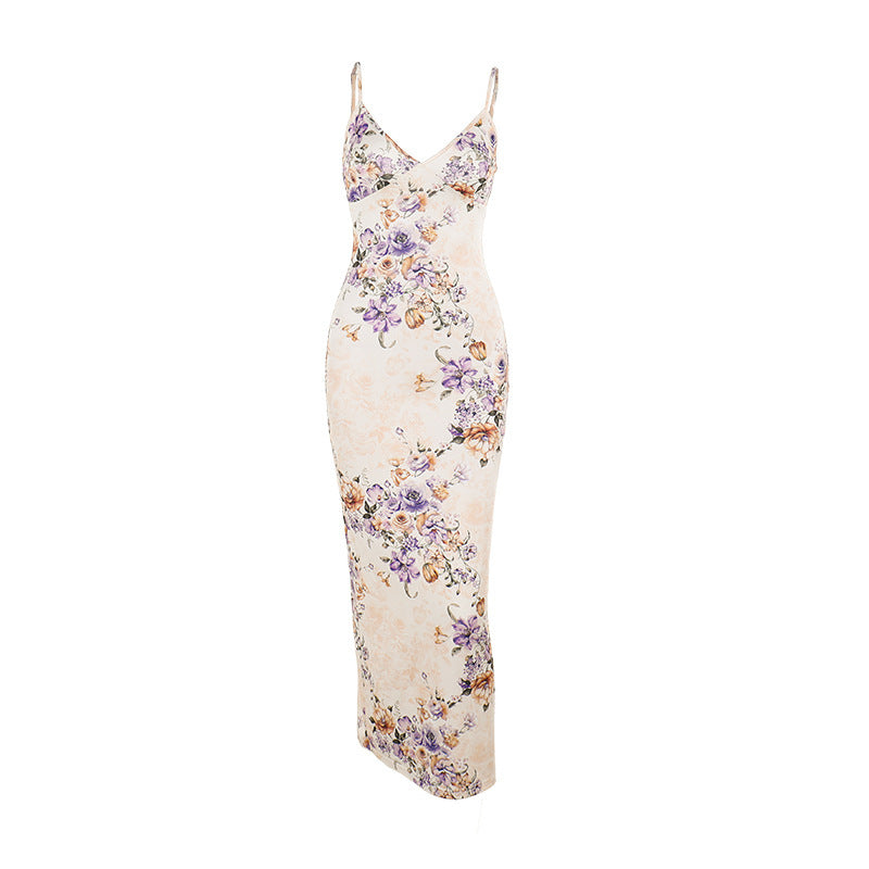 Damen Elegantes und figurbetontes Wickelkleid mit zarten Blumenmuster EB