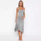 Damen Jersey Oberteil mit Maxi Rock Set R&B