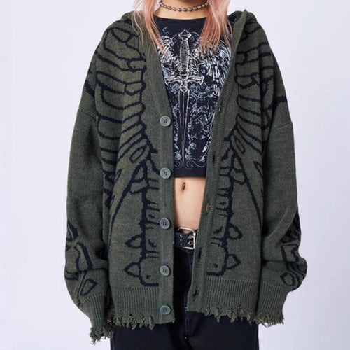 Damen Großer Kapuzenpulli mit auffälligem Grafikumhang und unkonventionellem Schnitt R&B