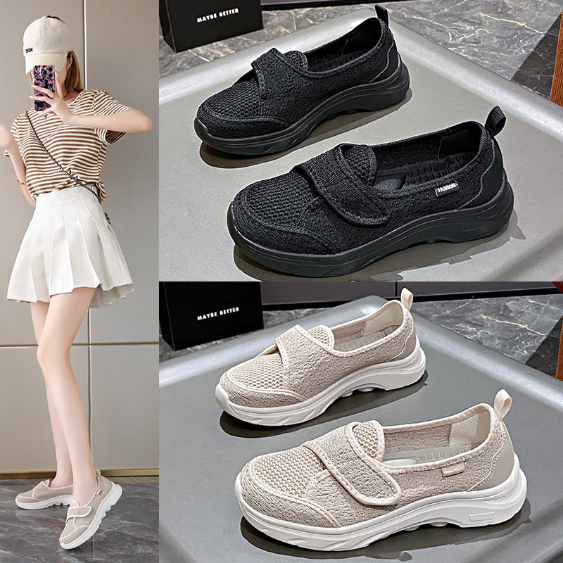 Damen Komfortable Slip-On Sneakers mit verstellbarem Klettverschluss R&B