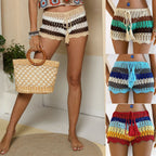 Damen Häkel-Strandshorts mit dekorativem Taillenzug R&B