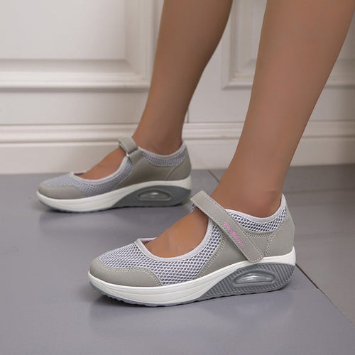 Damen bequeme und atmungsaktive Sneakers mit Klettverschluss R&B