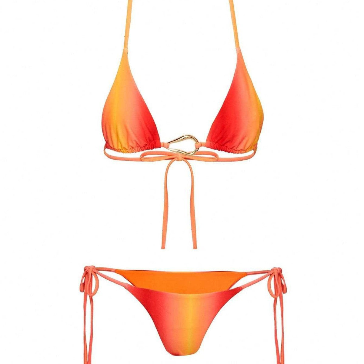 Damen Triangel-Bikini mit schimmerndem Ring-Detail R&B