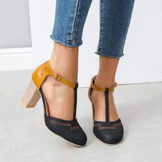 Damen Slingback High Heel Sandalen mit modischem Absatz und eleganter Riemenführung R&B